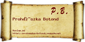 Prohászka Botond névjegykártya