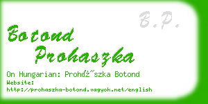 botond prohaszka business card